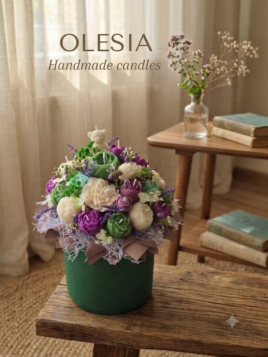 Luxury Candle Bouquet – Handmade Gift