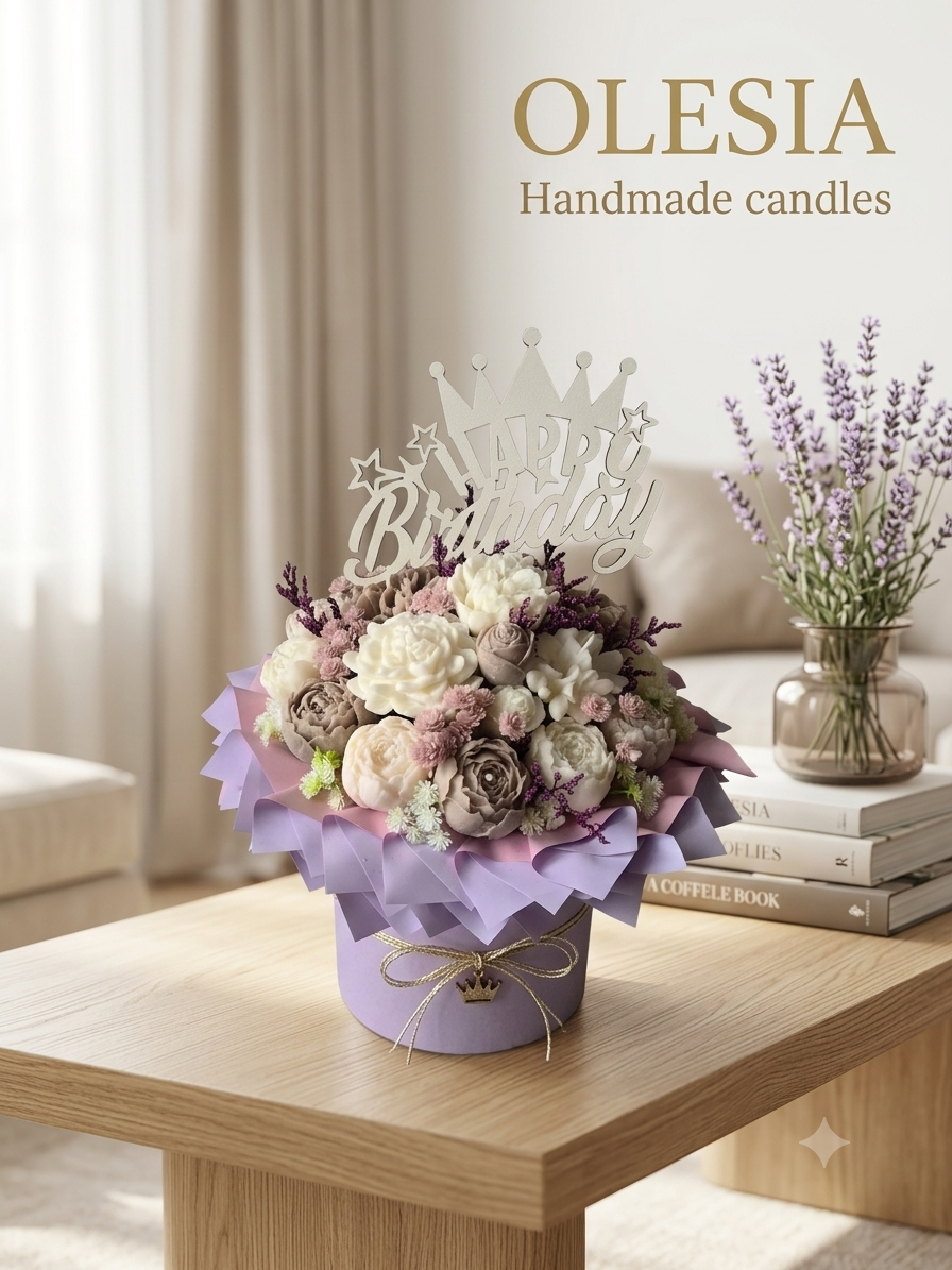 Elegant Handmade Candle Bouquet