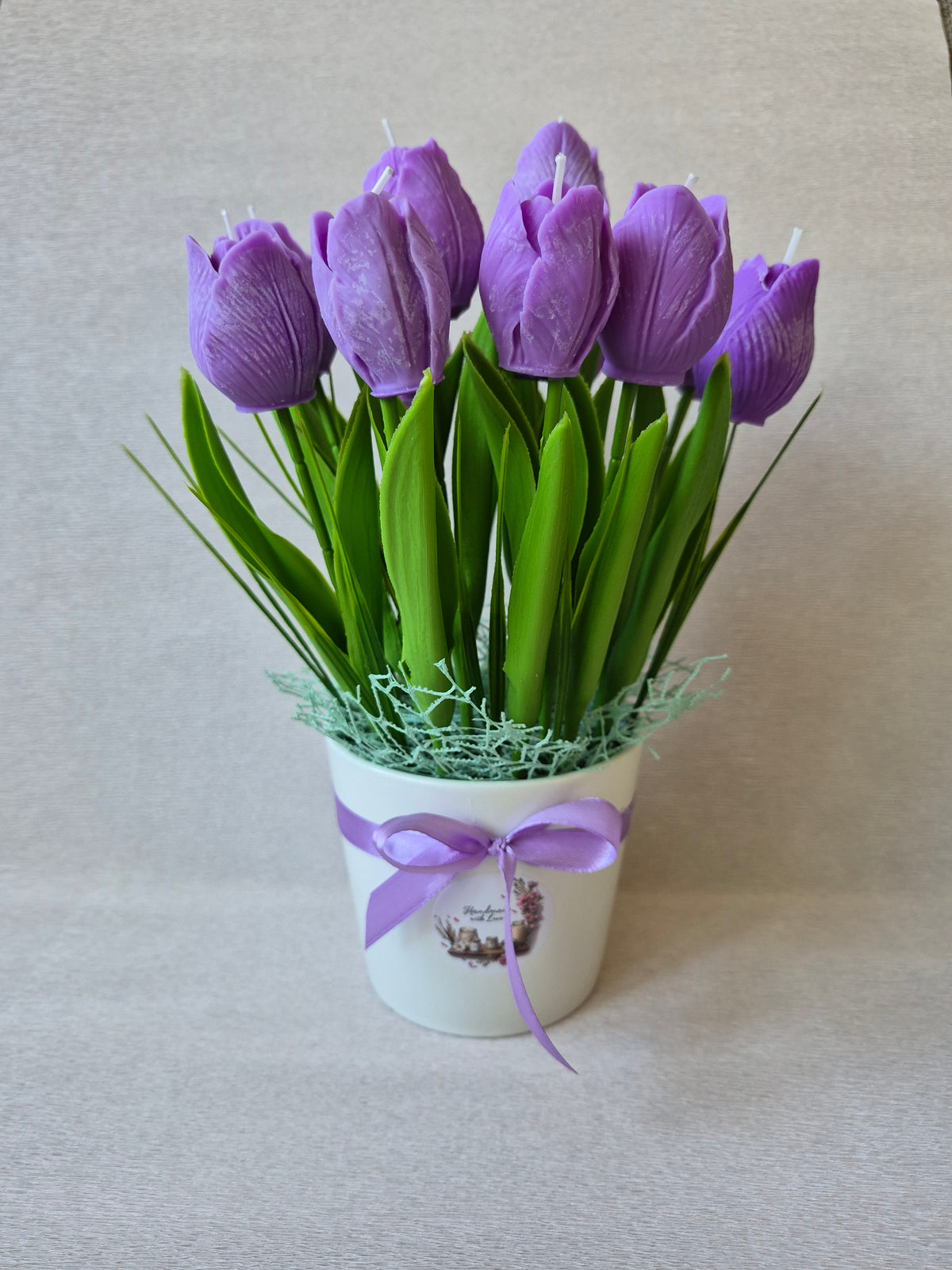 Handmade Tulip Candle Bouquet