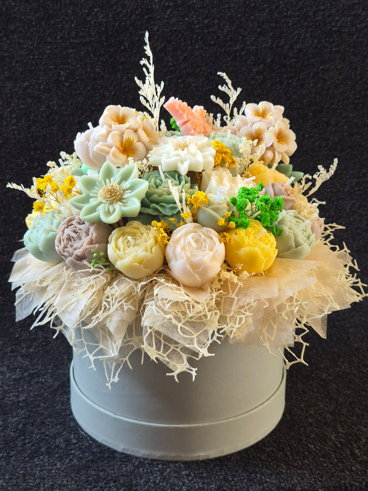 Elegant Handmade flower candle bouquet