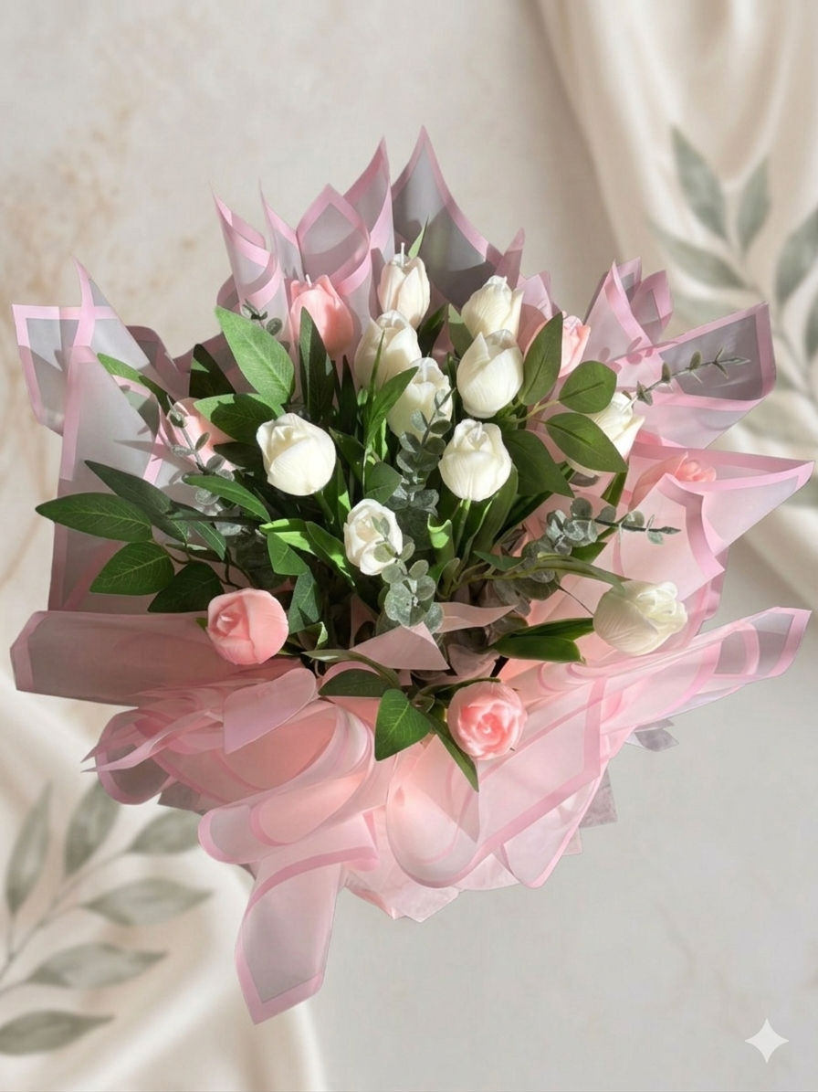 Tulip Candle Bouquet – Handmade Luxury Gift