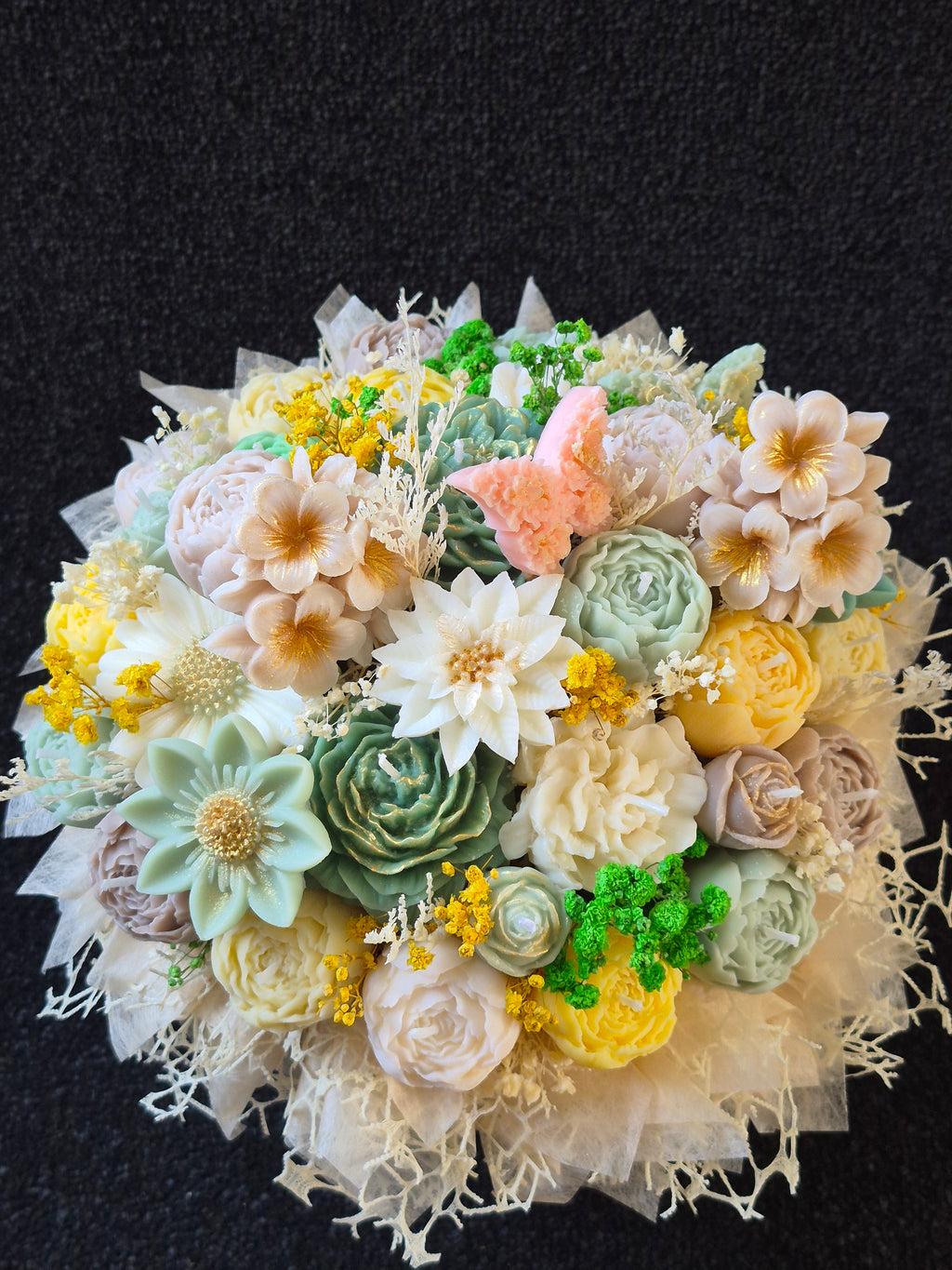 Elegant Handmade flower candle bouquet