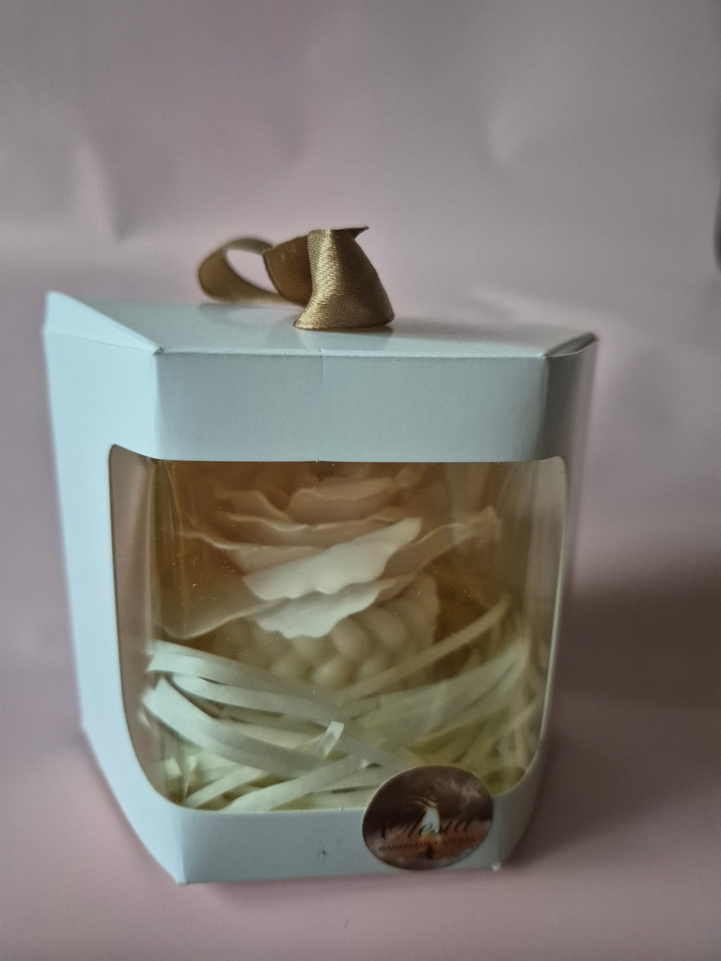 Handmade Beeswax Rose Candle – Ivory
