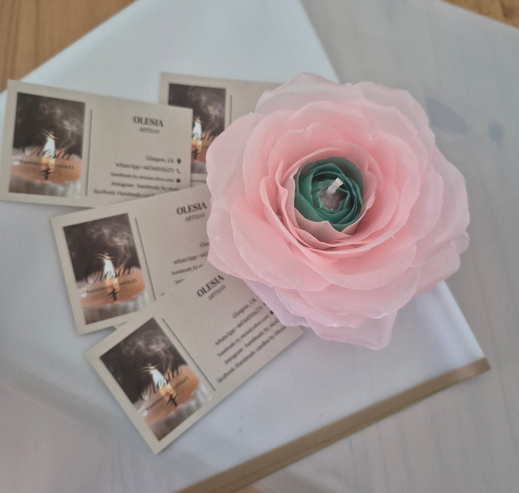 Handmade Beeswax Blooming Rose Candle