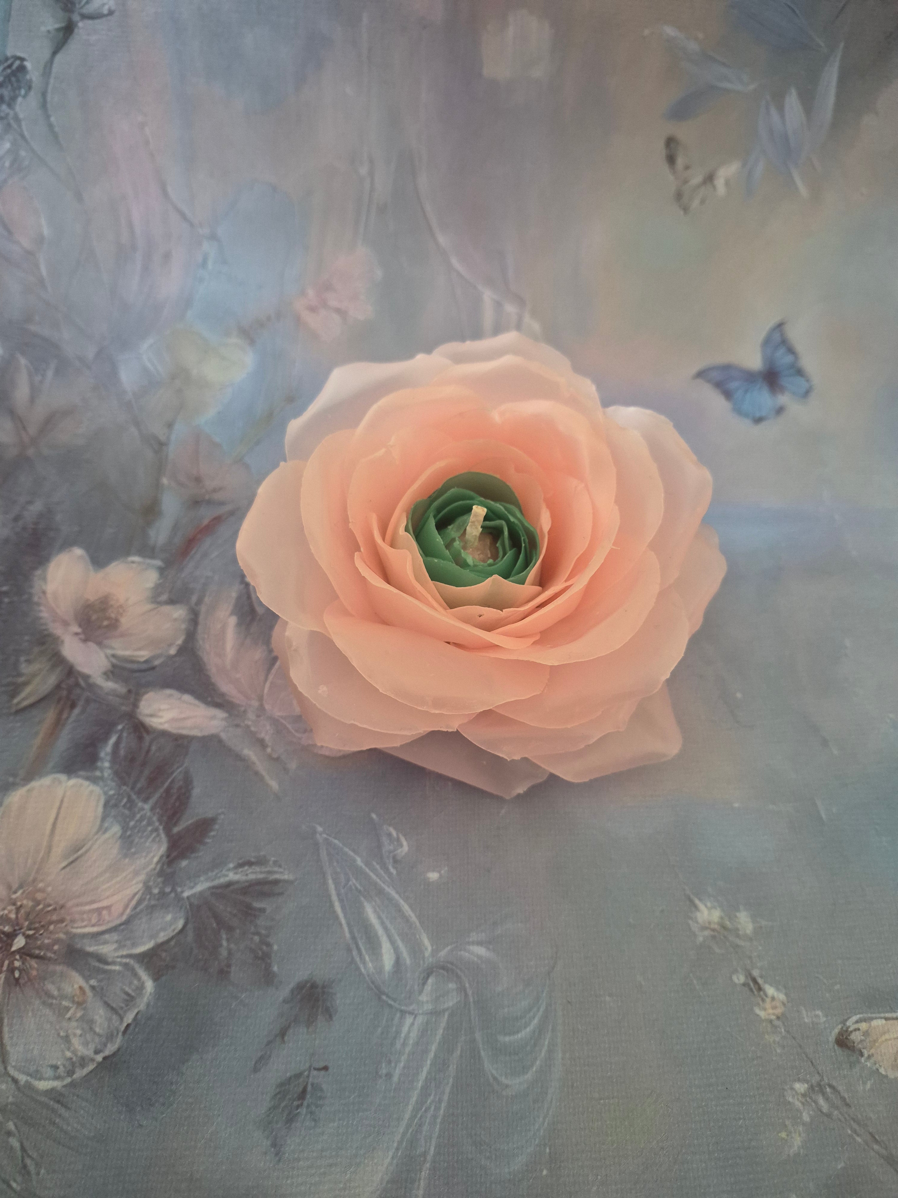 Handmade Beeswax Blooming Rose Candle